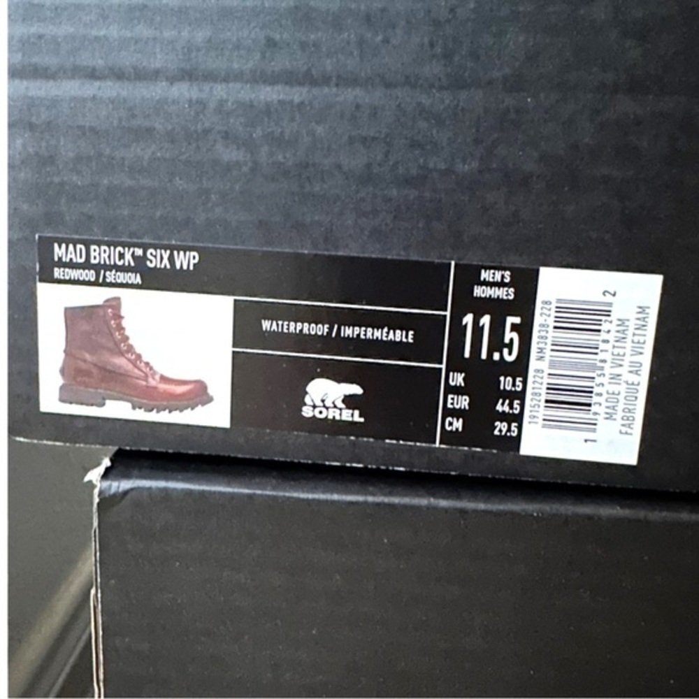 Sorel Mad Brick Six Chukka Waterproof Leather Rain Boots Redwood NIB Mens - Picture 11 of 16